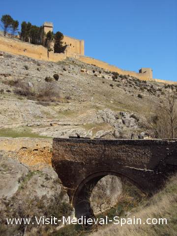 Medieval bridge and battlements of Alarcon, Spain