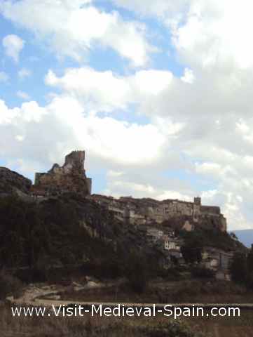 The tiny village of Frias near Brgos, Spain. Slightly underexposed photo from the road leading to the village