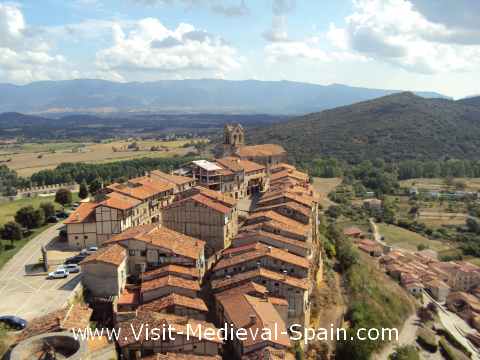 View from the castle of the medieval village of Frias on a cloudy day in August