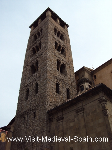 The Romanesque bell tower of Vic Cathedral