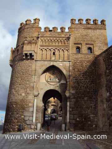 The Babal Mardum Gate, Toledo. Close up photo of one of the gateways which controlled access to the walled city of Toledo.
