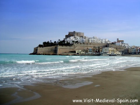 Photo of Peiscola Spain, medieval old town castle and beach