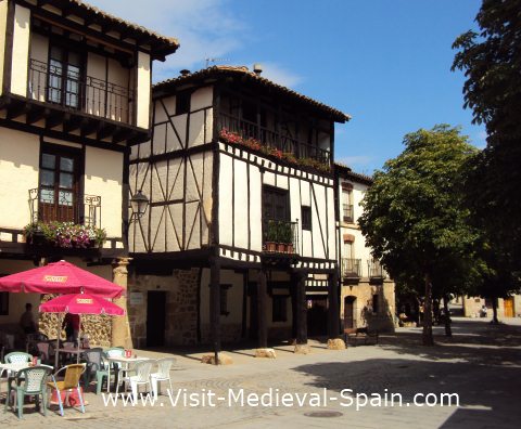 Photo of the 15th Century Casa de Dona Sancha half timbered house in Covarrubias, Castile - Spain