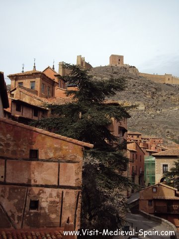 Medieval houses and fortifications in the village of albarracin, Spain