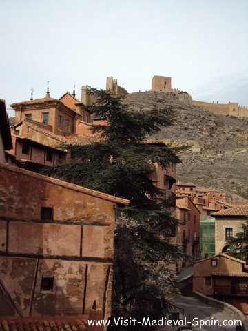 Medieval houses and fortifications in the village of albarracin, Spain